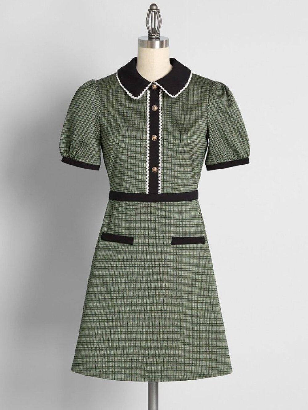 ModCloth Scholastic Collared Babydoll Dress